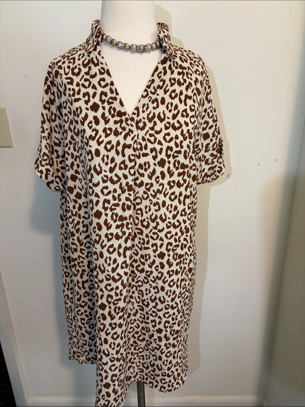 Leopard  - Brown & Cream mini dress size small